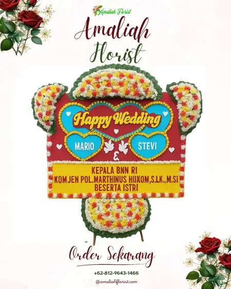 Papan Bunga Pernikahan Brayung